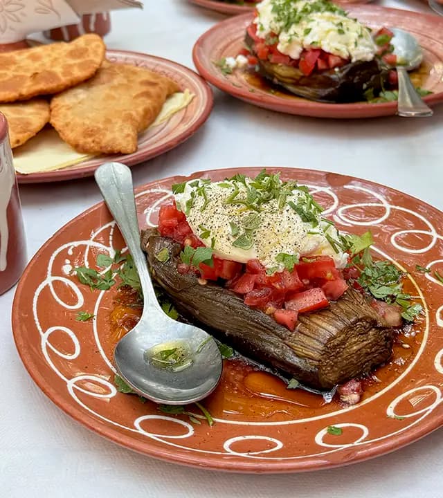 Beautifully presented Mediterranean dish